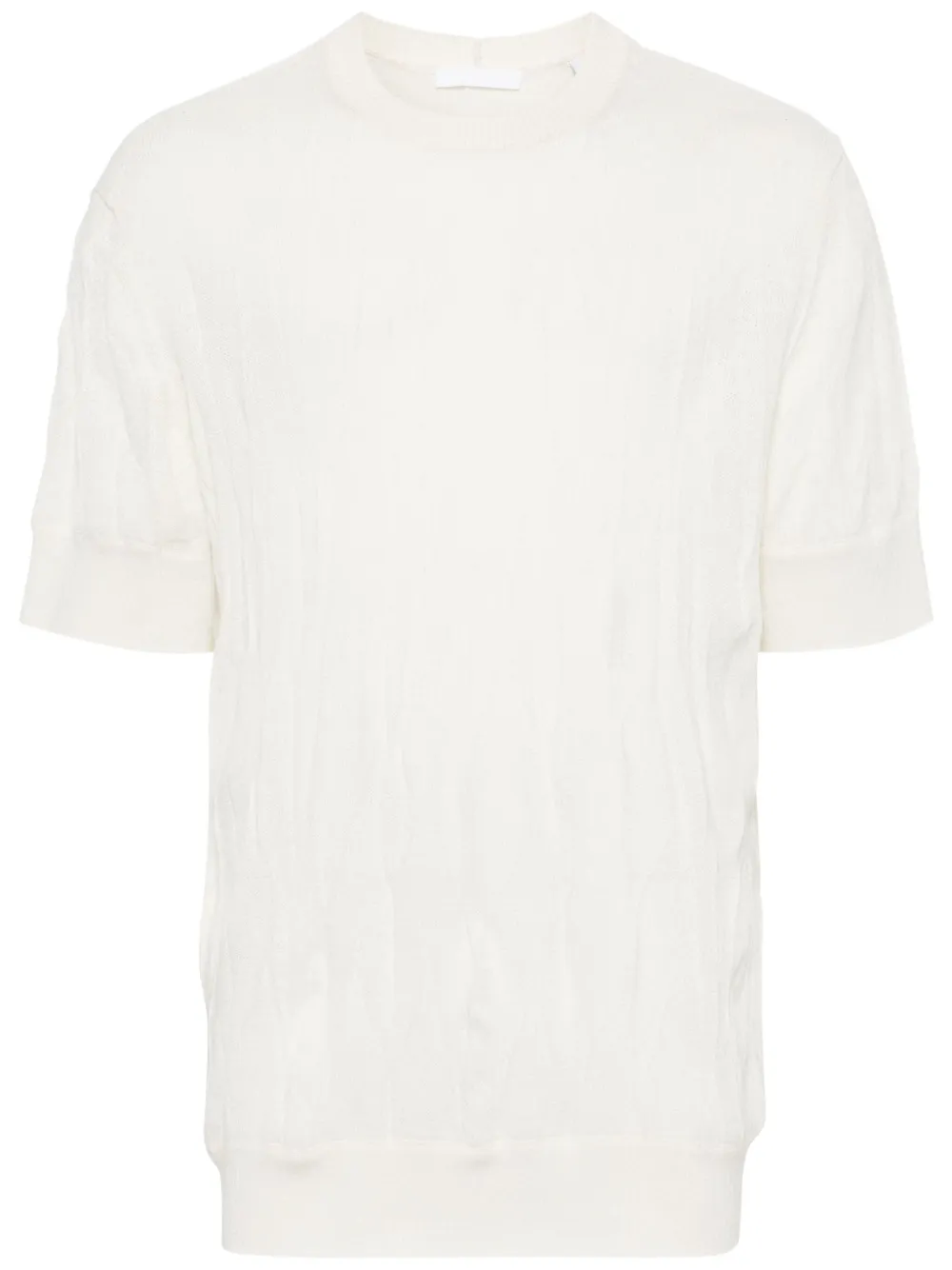 

Шерстяная футболка с жатым эффектом Helmut Lang, нейтральный