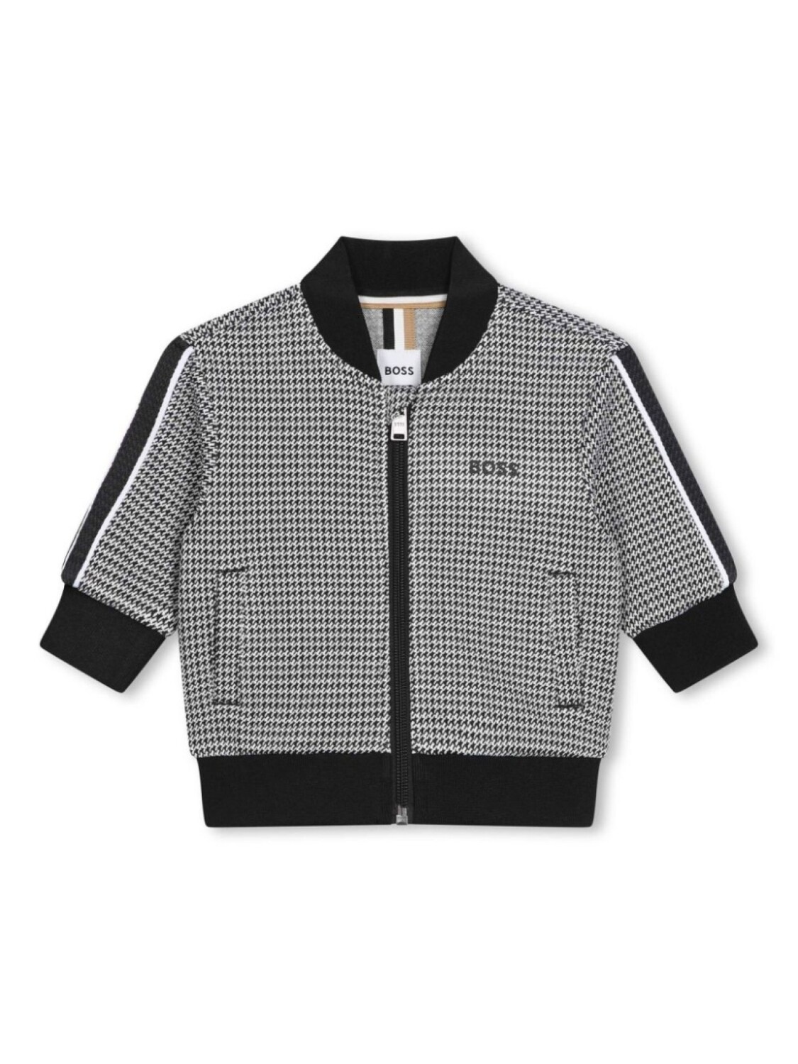 

BOSS Kidswear куртка в ломаную клетку с логотипом, черный