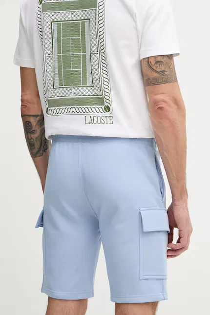 Шорты спортивные из хлопка Lacoste, синий — фото 3