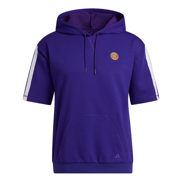 

Толстовка Men's adidas Dm Ss Basketball Sports Short Sleeve Blue Purple, фиолетовый