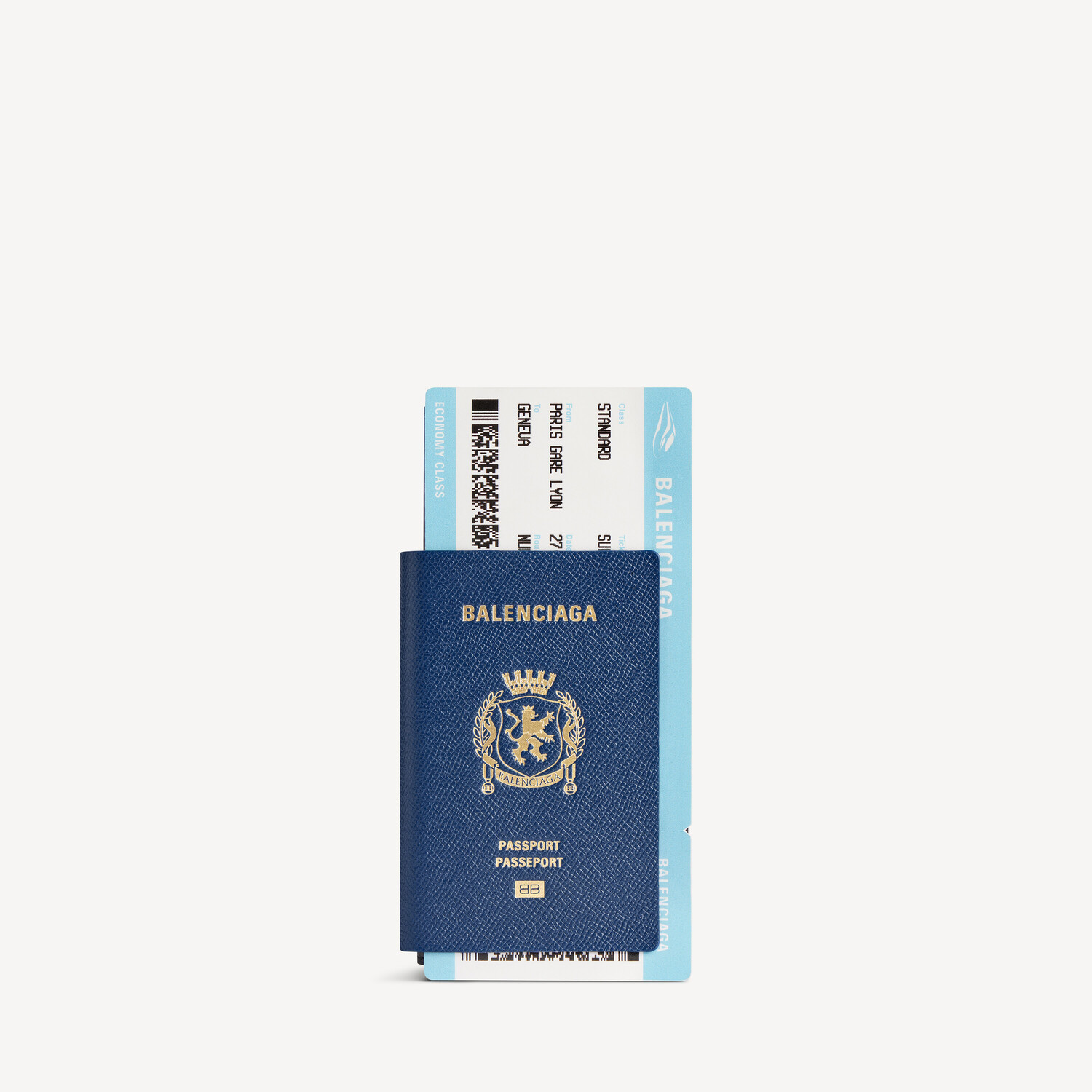 Мужской длинный кошелек для паспорта на одну билетку в цвете Passport Blue BALENCIAGA, синий