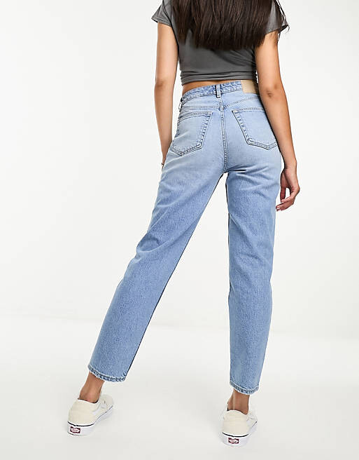 

Голубые джинсы для мамы Bershka Comfort Fit