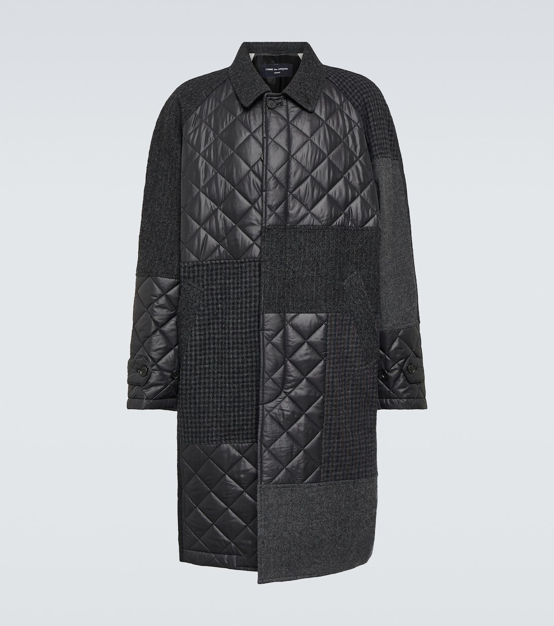 

Стеганое шерстяное пальто Comme Des Garçons Homme, черный