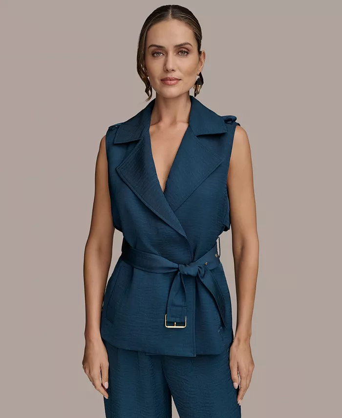 

Женский жилет с поясом Donna Karan New York, синий