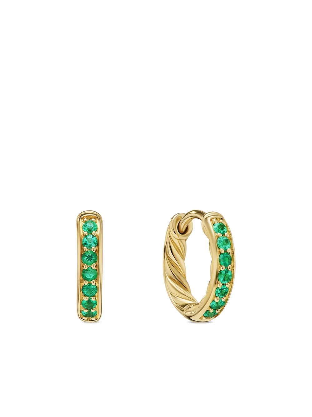 

Серьги Petite Pavé из желтого золота с изумрудами David Yurman, золотой