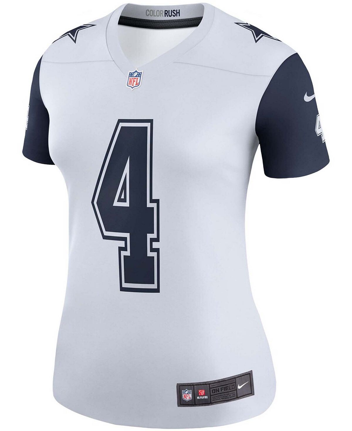 Женская белая футболка Dak Prescott Dallas Cowboys Color Rush Legend Player Nike, белый — фото 3