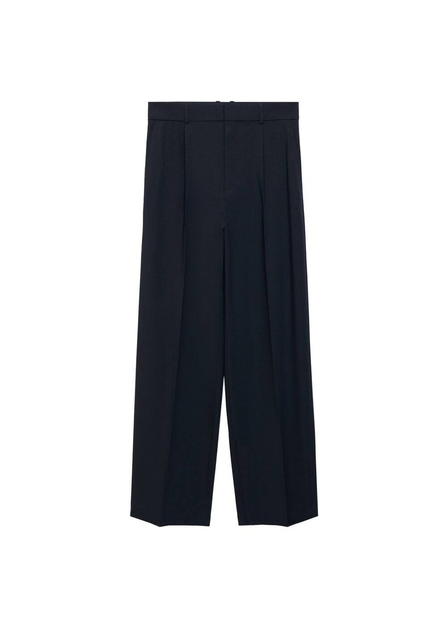 

Широкие брюки со складками спереди MANGO, Black