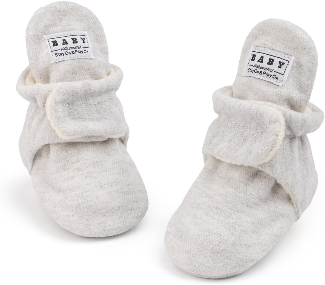 

HsdsBebe Унисекс Новорожденные Детские Хлопковые Пинетки с Нескользящей Подошвой для Малышей Мальчиков и Девочек Зимние Теплые Флисовые Носочки-Обувь, 5507/Light Grey