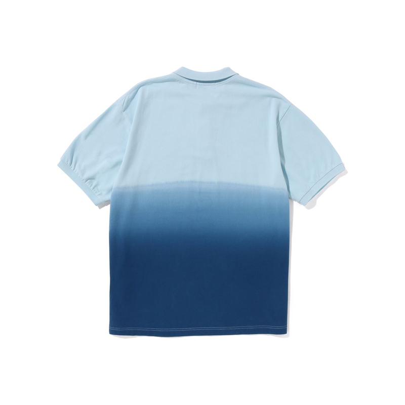 Футболка-поло Bape Ape Head One Point Gradation Relaxed Fit от A BATHING APE, оранжевая ORX — фото 3