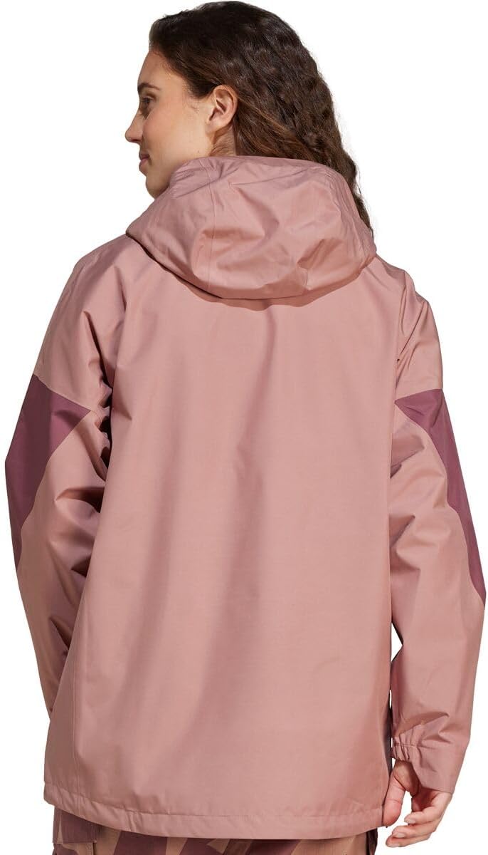 Куртка-анорак женская Adidas TERREX Xploric 2.5L Climaproof с капюшоном, красно-розовый — фото 2