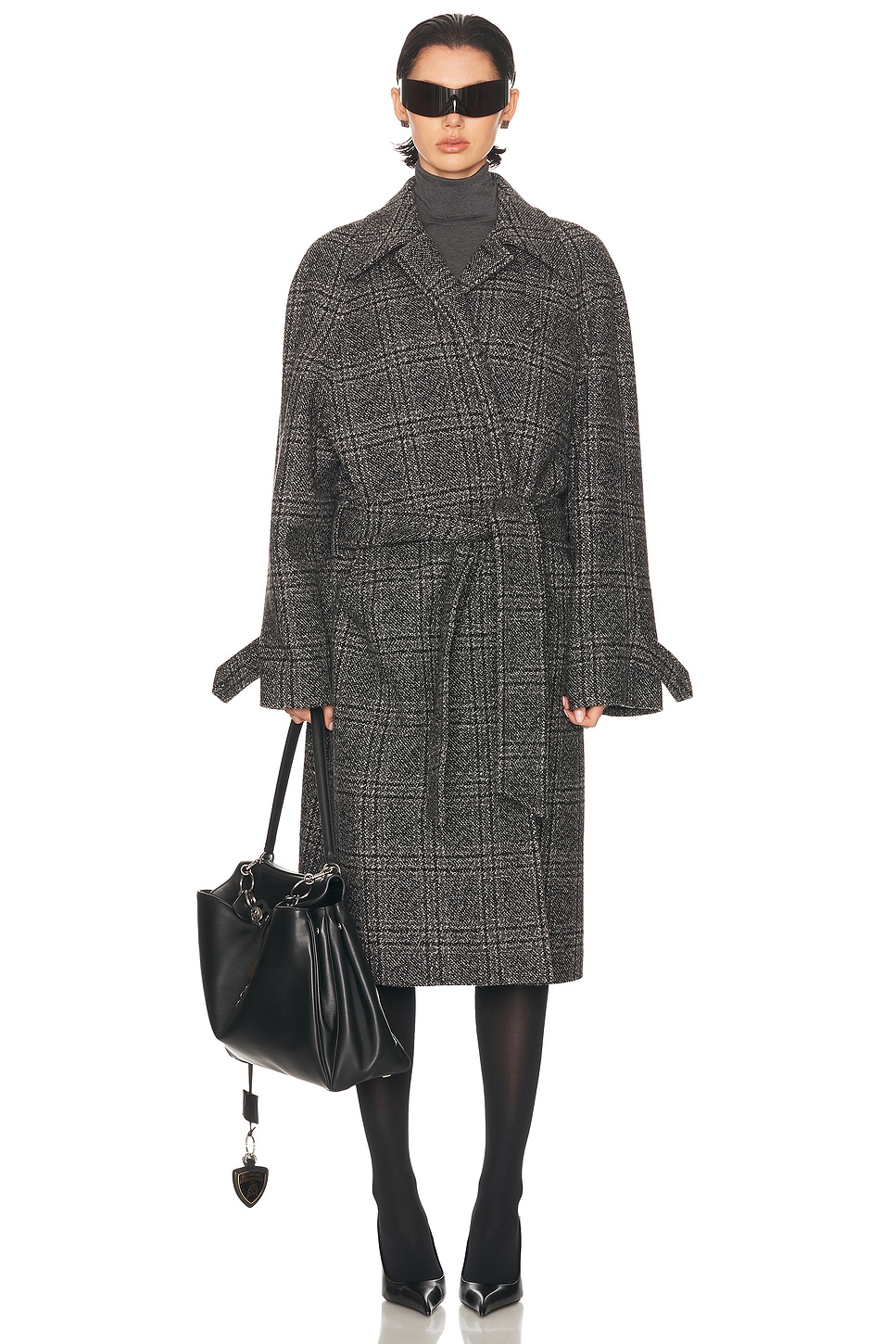 

Слоёный реглан-пальто Balenciaga, Black & Grey