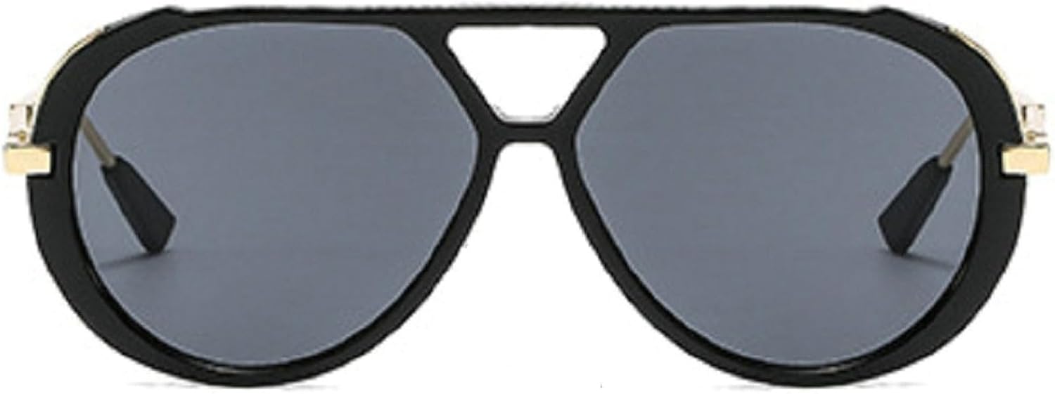 

Солнцезащитные очки с двойной перемычкой, увеличенного размера, для женщин и мужчин, в стиле ретро, ​​модные очки-пилот, роскошный трендовый дизайн, солнцезащитные очки N45 mincl, Black