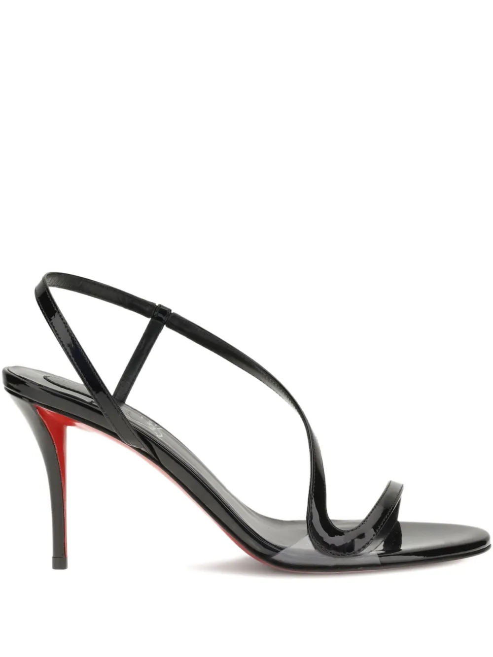 80-миллиметровые кожаные сандалии Rosa Z с открытой пяткой Christian Louboutin, черный