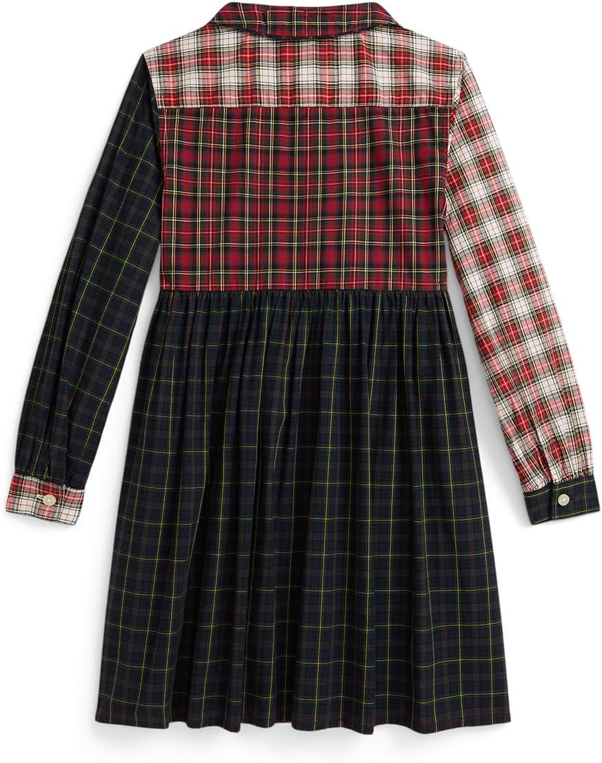 Платье-рубашка из хлопкового поплина в клетку Polo Ralph Lauren Kids, Multi — фото 2