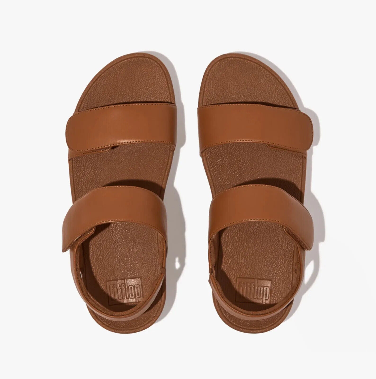 FitFlop Lulu FV8-592 сандалии женские бежевые кожаные регулируемые ремешки на липучке — фото 4