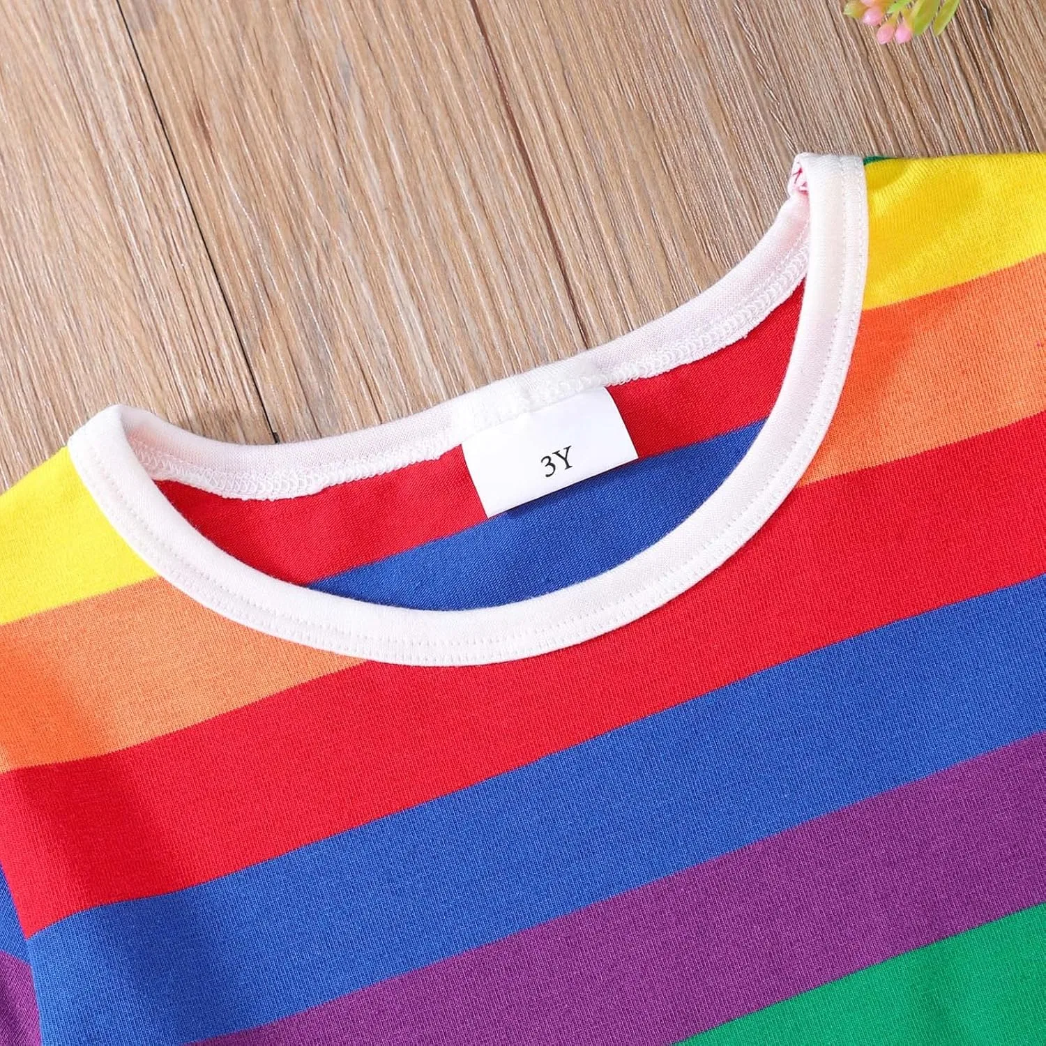 Футболка для детей Rainbow Striped Moonker, желтая — фото 2