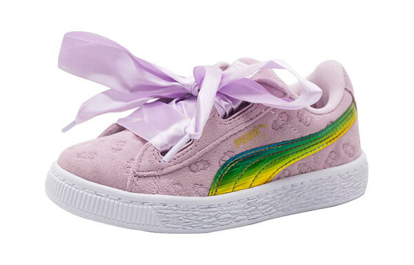 Кроссовки basket leisure shoes pink/green Puma, розовый — фото 2