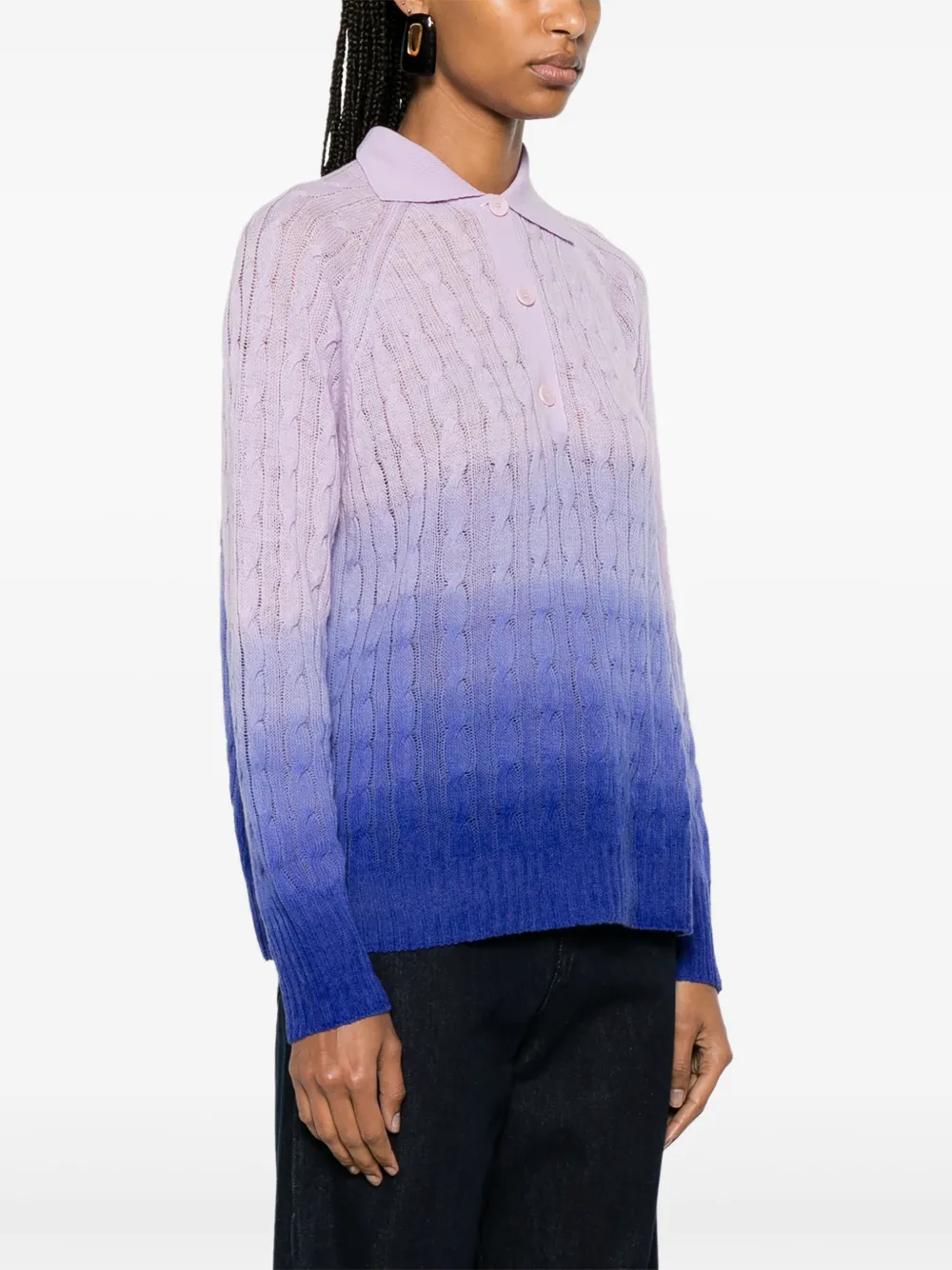 Шерстяной джемпер с эффектом омбре ETRO, фиолетовый — фото 3