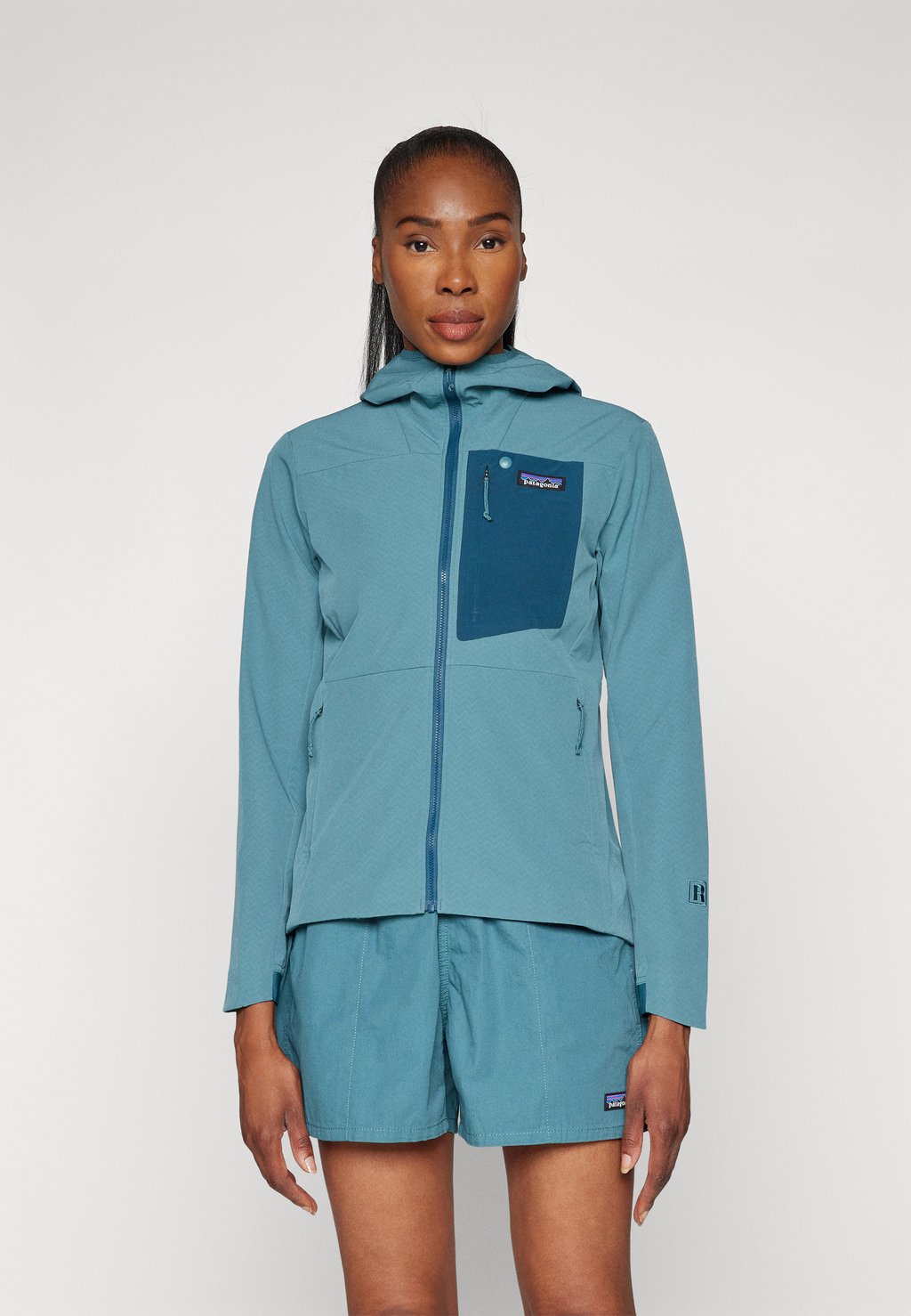 

Флисовая куртка CROSSSTRATA HOODY Patagonia, сине-зеленый