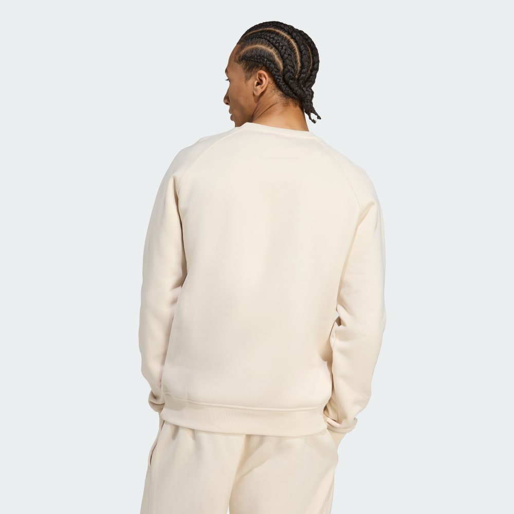 Толстовка Adidas Trefoil Essentials Crew Sweatshirt, цвет Wonder White/White — фото 2