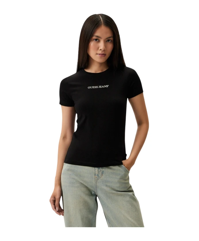

Облегающая футболка с логотипом Guess, черный