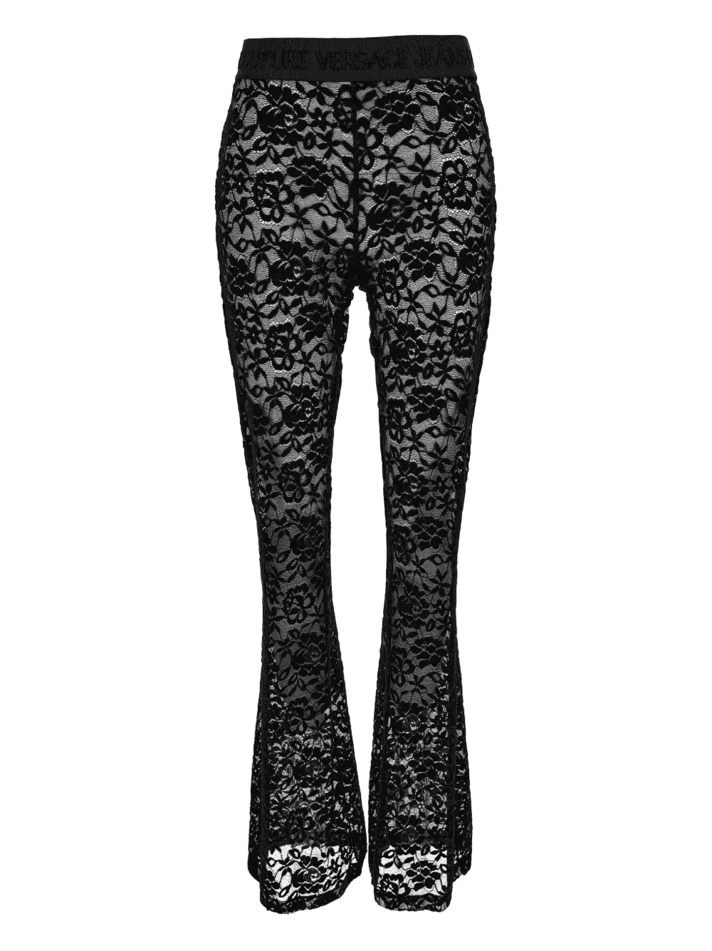 

Брюки с цветочным кружевом Versace Jeans Couture, черный