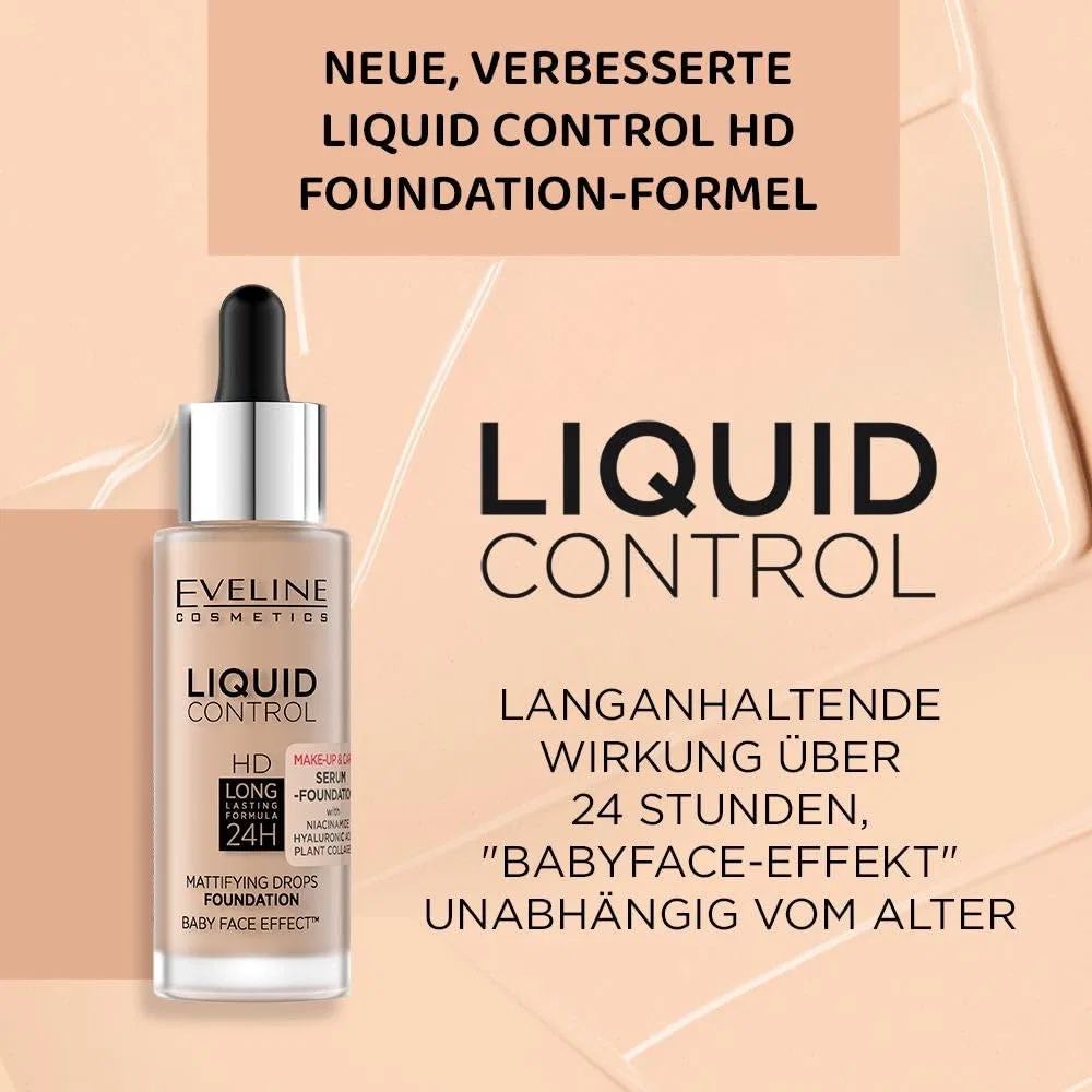 Жидкая тональная основа «Liquid Control HD Light Beige» от Eveline Cosmetics Eveline Cosmetics — фото 2