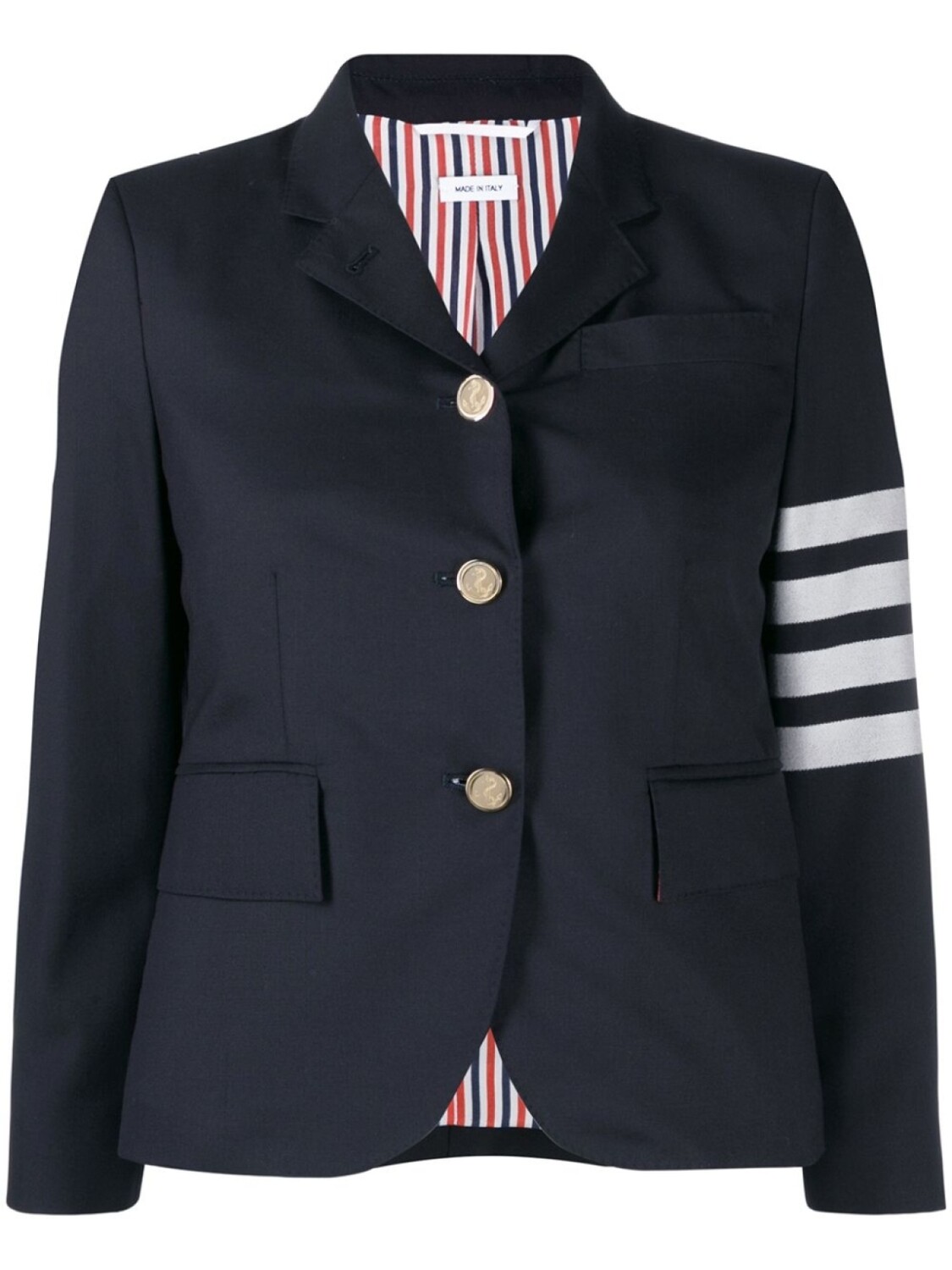 

Thom Browne блейзер с полосками 4-Bar, синий