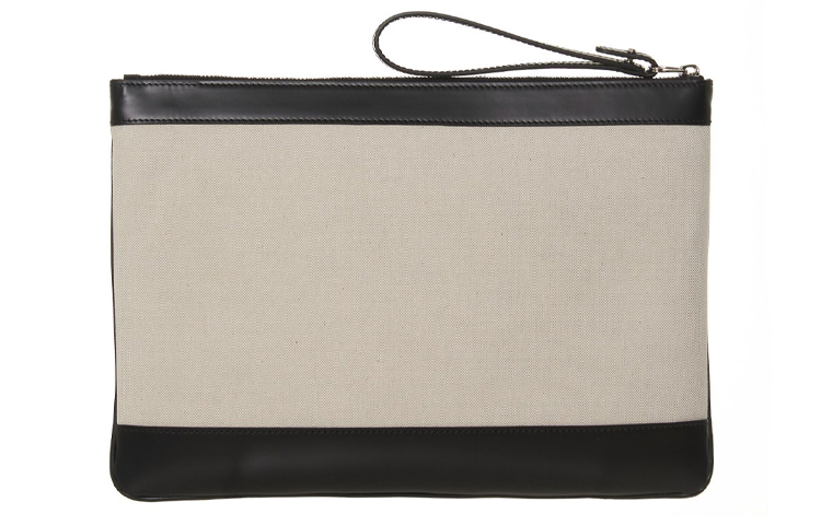 Сумка-клатч из кожи и холста унисекс бежево-черная Balenciaga — фото 2