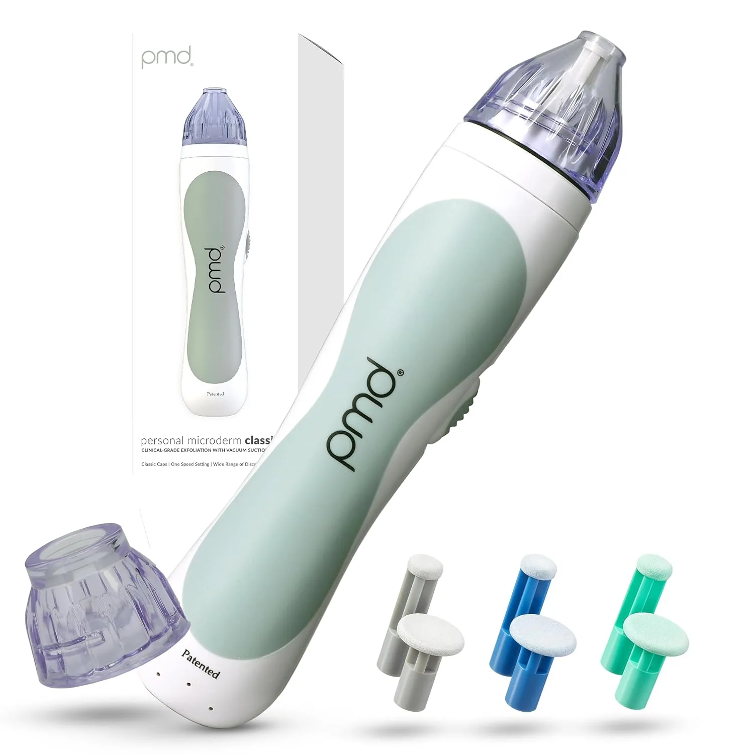 PMD Beauty Personal Microderm Classic - Набор для домашнего использования, инструмент для отшелушивания кожи лица, микродермабразия для ухода за кожей лица и тела., Grey