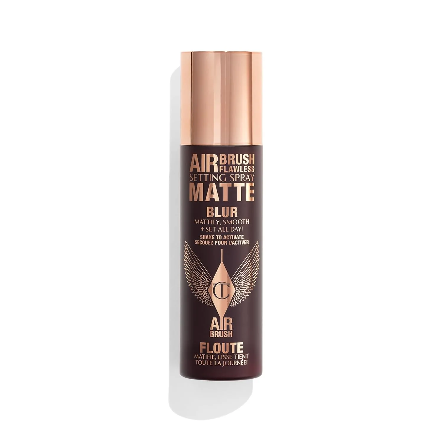 Charlotte Tilbury Airbrush Flawless Matte Setting Spray - ультратонкий спрей для фиксации макияжа на 16 часов, матирует, сужает поры и успокаивает кожу 97,6 мл, Clear