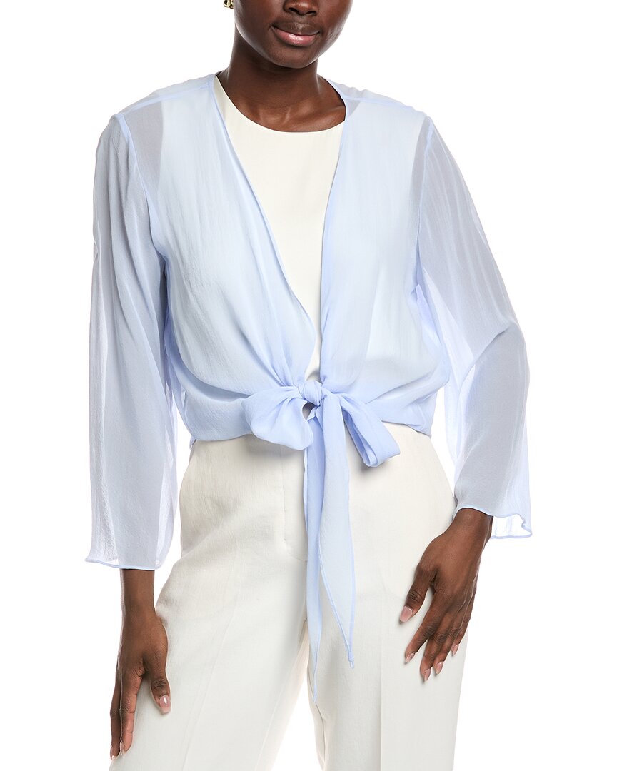 

Шелковый жакет с запахом EILEEN FISHER, черный