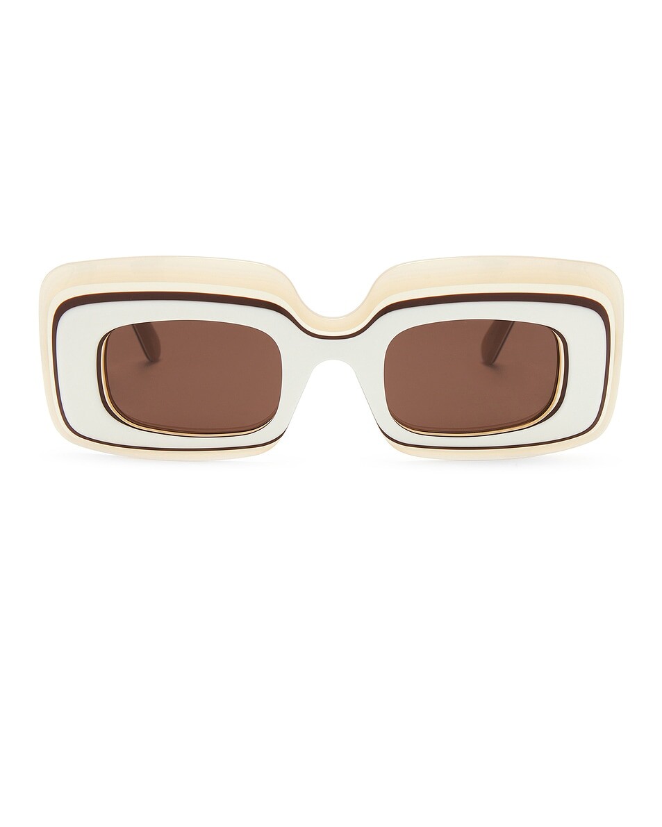 

Прямоугольные солнцезащитные очки Loewe, цвет Ivory & Brown