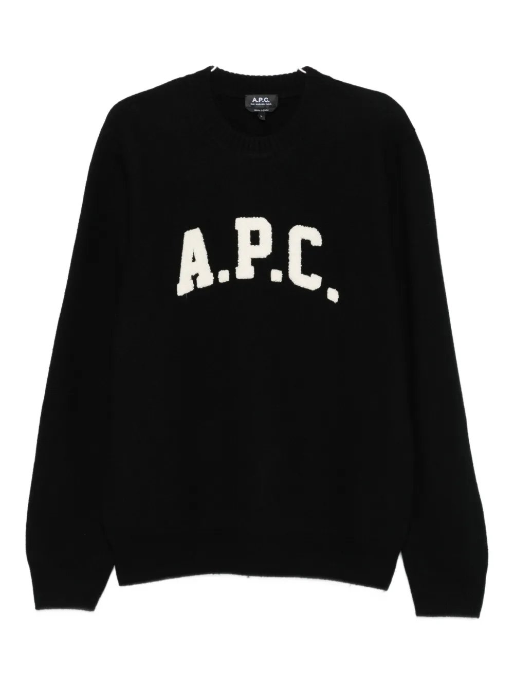 

Свитер с круглым вырезом и логотипом A.P.C., черный