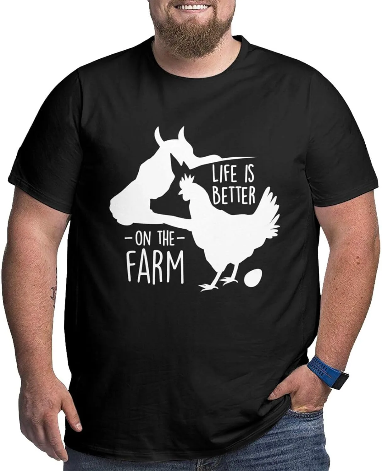 Футболка мужская Life's Better On The Farm летняя с коротким рукавом
