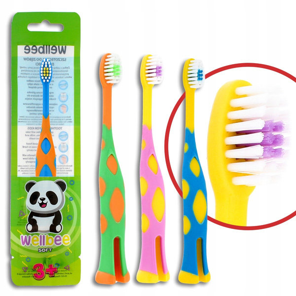 

Зубная щетка WELLBEE Kids 3+ Travel, мягкая, 1 шт.