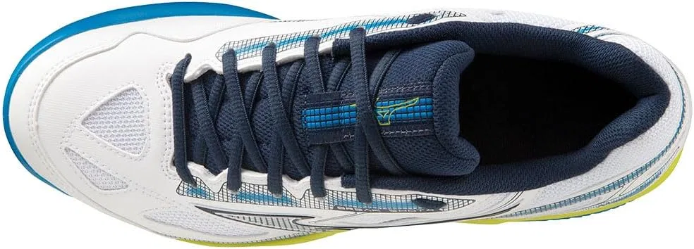 Теннисные кроссовки Mizuno Unisex Break Shot 4 CC, Wht Drsblue Sspring — фото 4