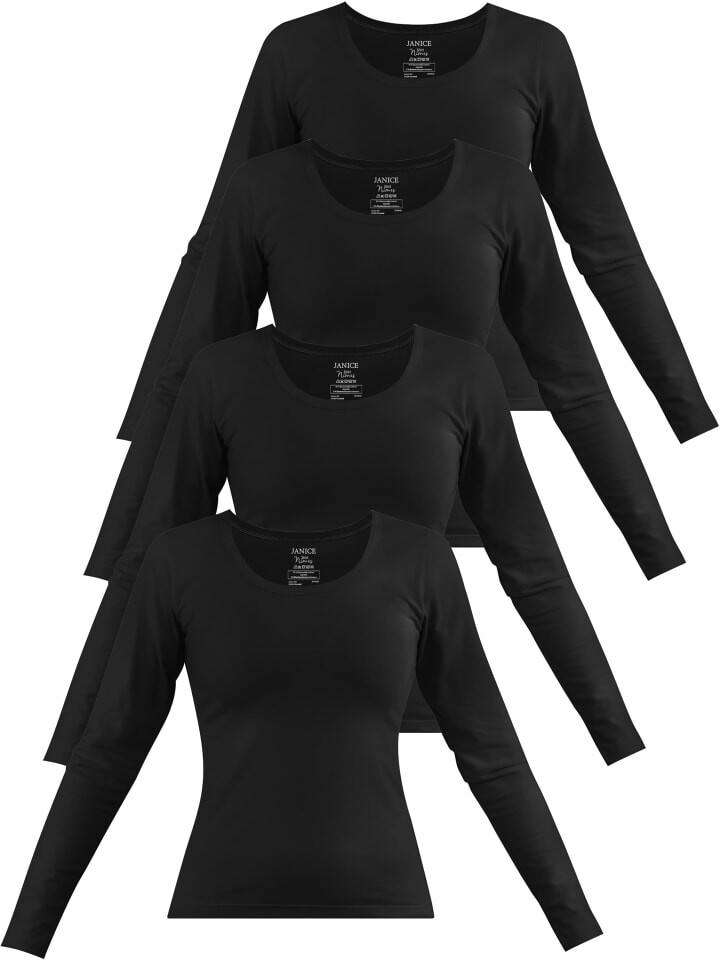

Лонгслив Janice 4 x Damen Langarmshirt Nimes, черный