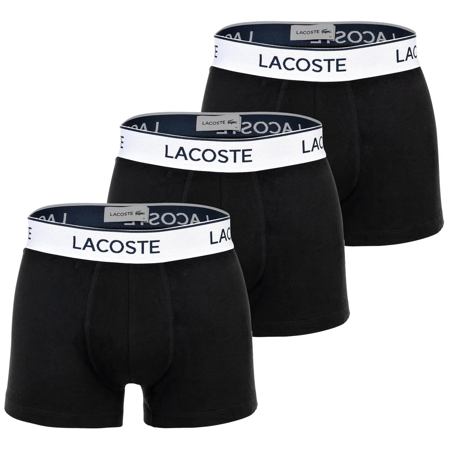 Боксеры 3-пак, Lacoste, черный