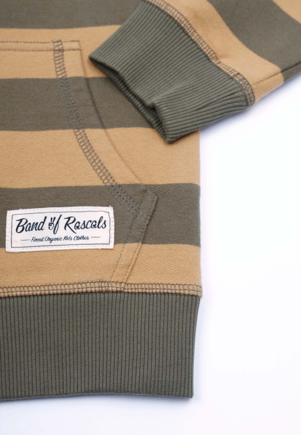 Толстовка Band of Rascals Kapuzenpullover Striped Zip, цвет olive caramel — фото 4