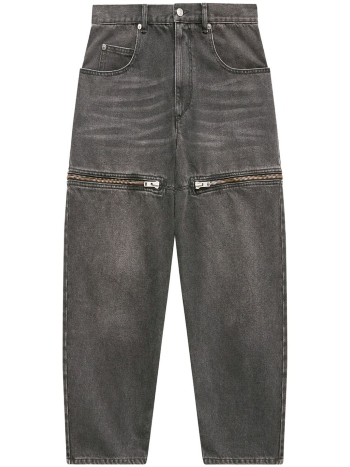 

MARANT ÉTOILE зауженные джинсы с молниями, серый