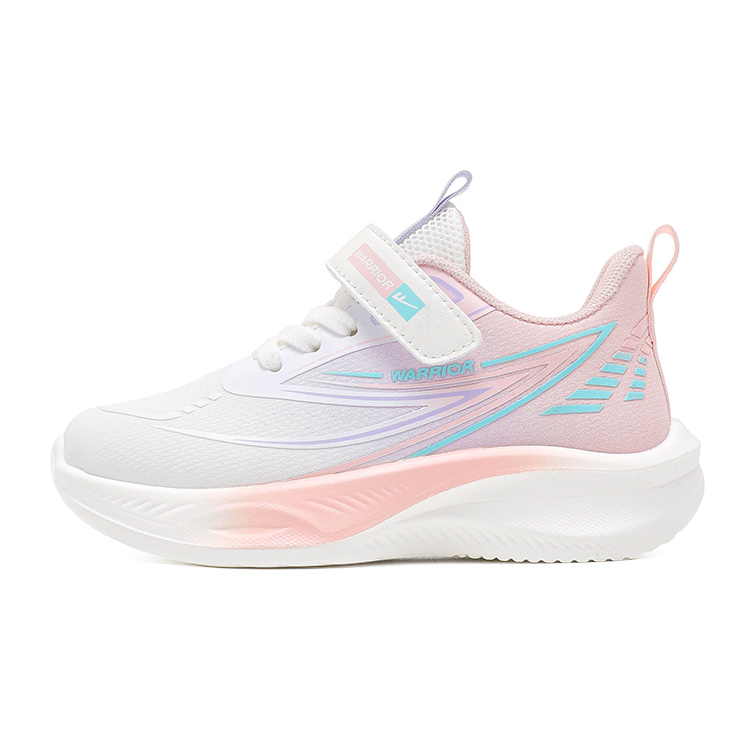 Детские кроссовки для бега Low top с амортизацией, увеличенной высотой, легкие и устойчивые к истиранию WARRIOR, белый фиолетовый — фото 3