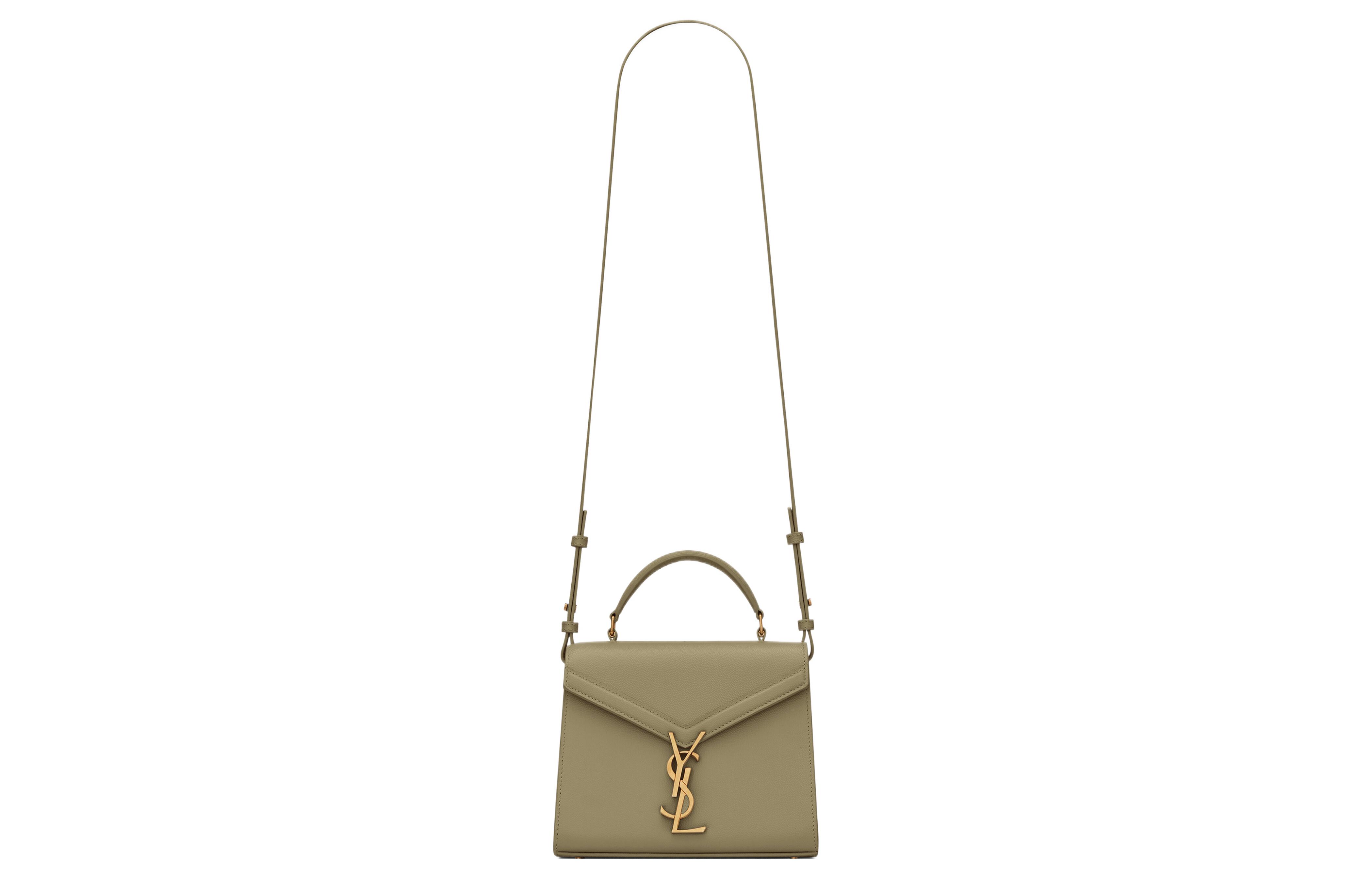 Кожаная сумка через плечо, миниатюрная женская сумка, цвет земляной зелёный SAINT LAURENT — фото 2