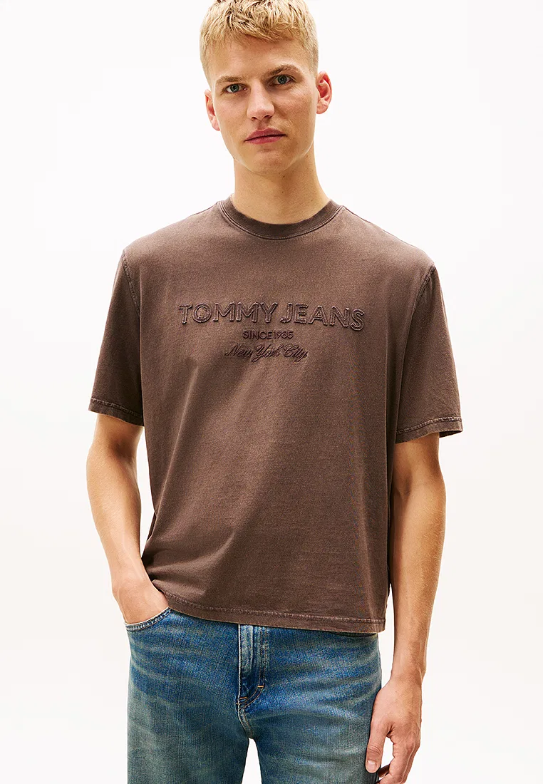 Футболка с коротким рукавом, классическая, Tommy Jeans Tommy Hilfiger, черный