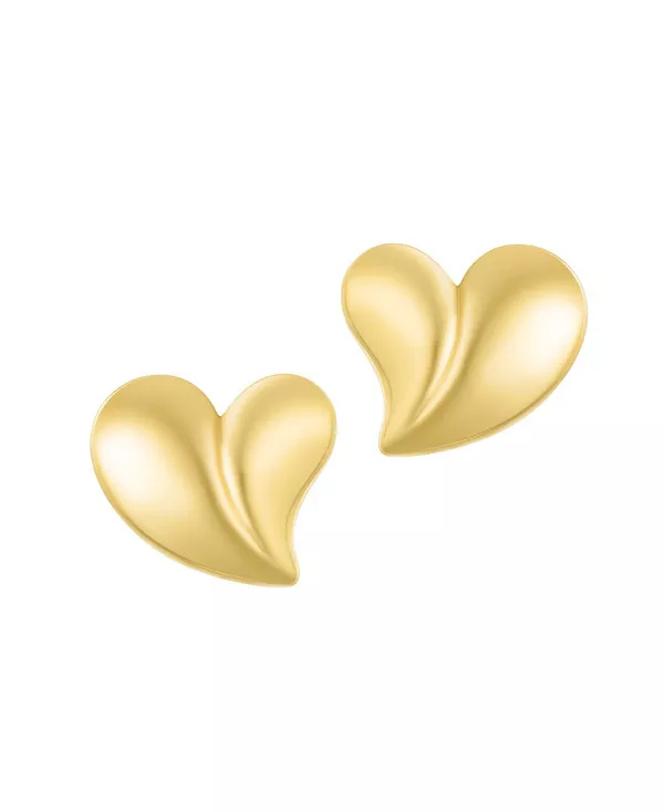 

Крупные объемные серьги в форме сердца, устойчивые к потускнению Adornia, gold