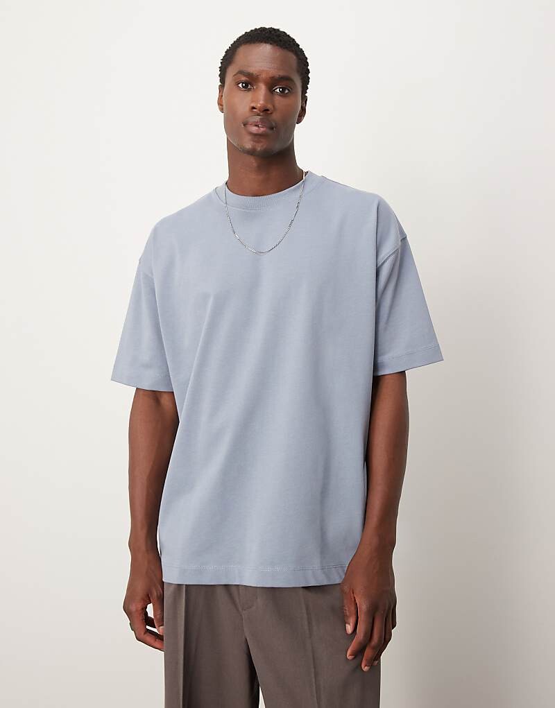

ASOS DESIGN Premium – синяя футболка oversize, 300 г/м²