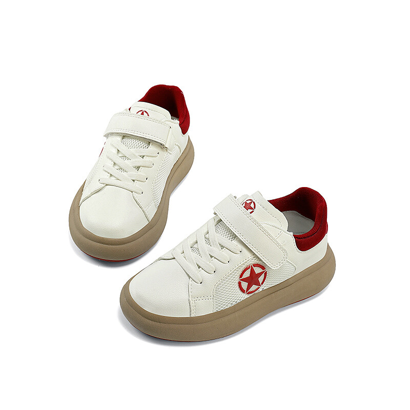 Детские кроссовки для скейтбординга Kids Low-top White Jeep, белый/красный — фото 4