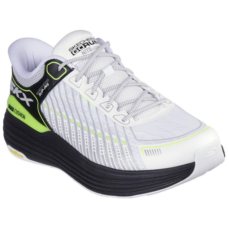 Слипоны Skechers мужские бело-черные низкие кроссовки для бега — фото 3