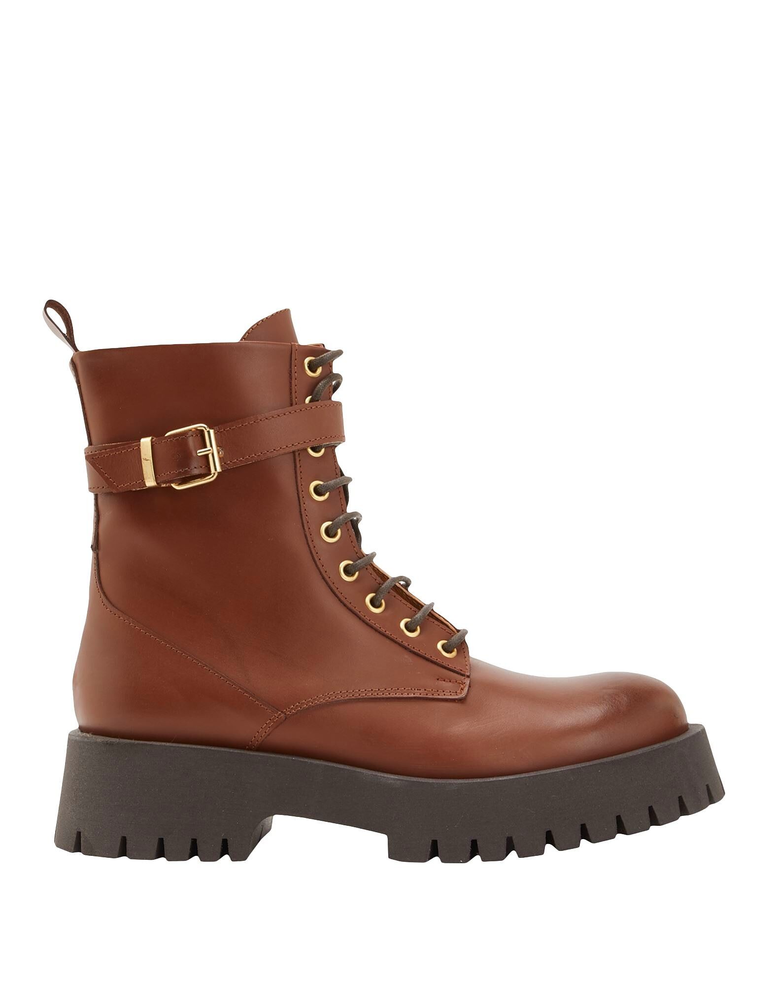 Ботильоны Leather Ankle Combat Boots 8 By Yoox, коричневый