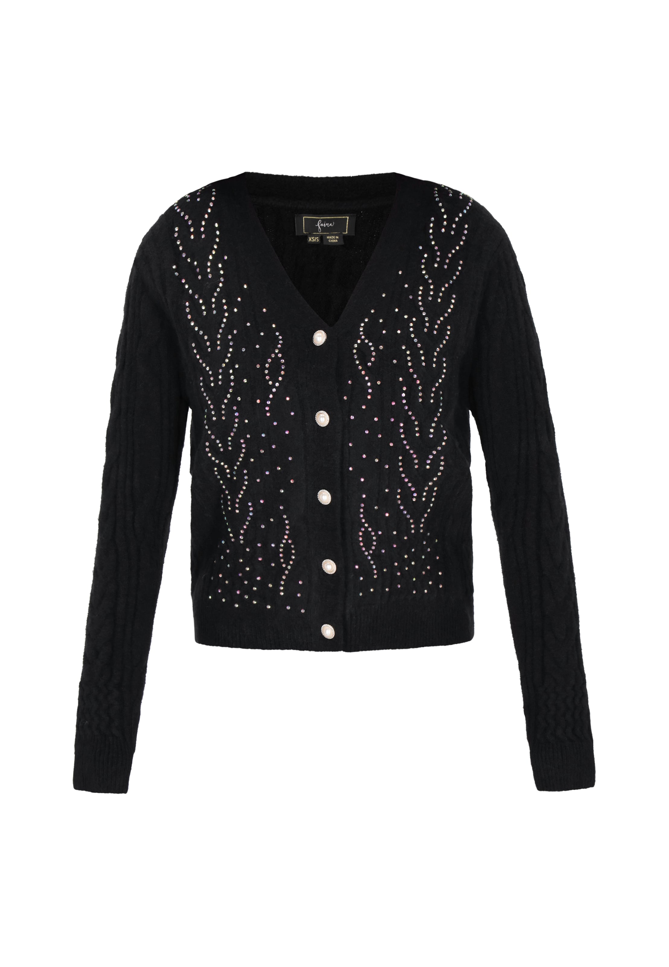 

Faina Вязаный кардиган в черном цвете